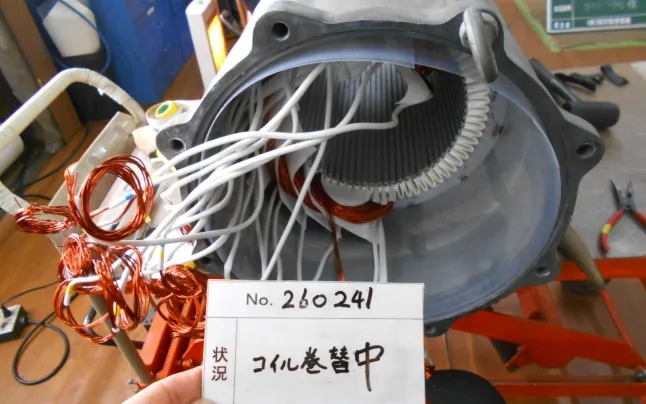 26241 荏原製 110KW-6P 水中ポンプ用固定子コイル巻替え